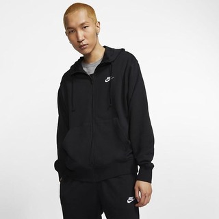 Hanorace Nike Sportswear Club Full-Zip Barbati Negrii Albi | FMQB-71502